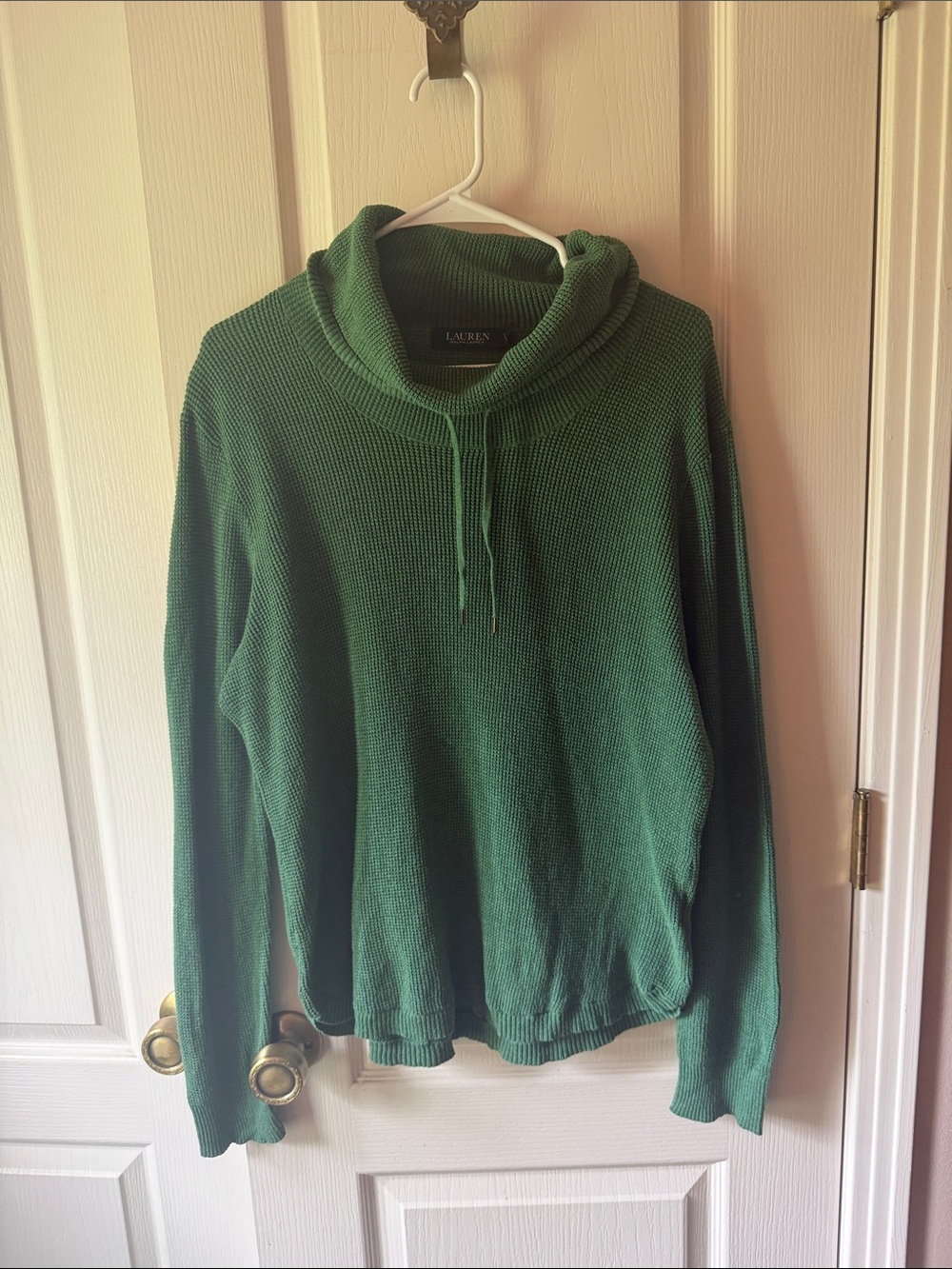 Lauren Ralph Lauren Deep Green Ribbed Knit Sweater
